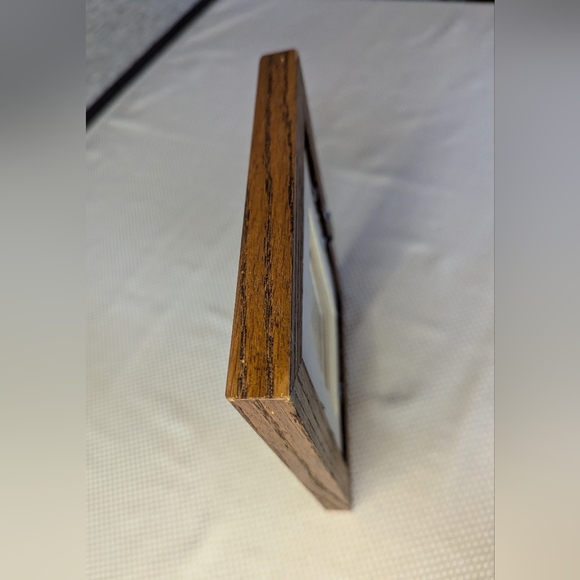 Solid wood honey oak picture frame Double mat board rectangular glass Vtg. - Picture 7 of 8